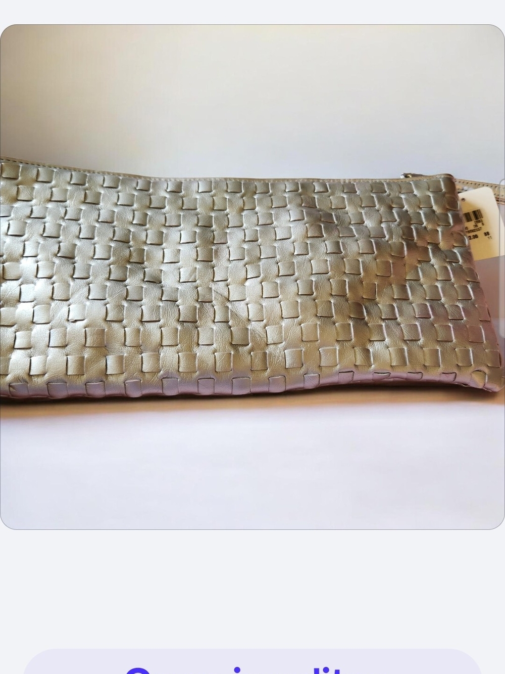 Avenue Metallic Woven Clutch - Silver■ Final Price 《